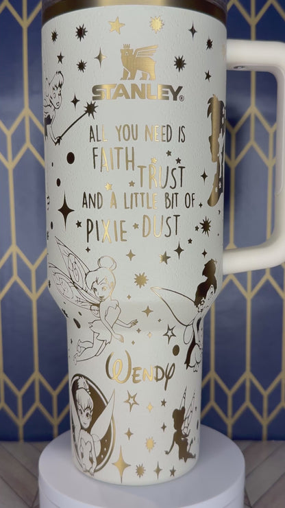 Tinkerbell-Themed Tumbler - Stanley IceFlow 30oz Flip Straw