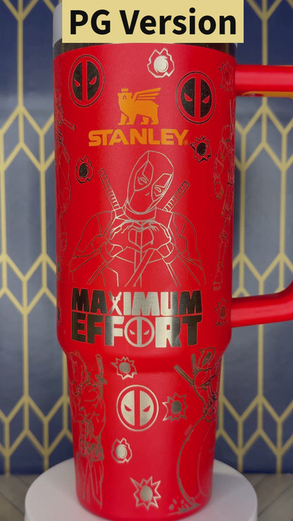 Deadpool Engraved Tumbler - Stanley IceFlow 30oz Flip Straw