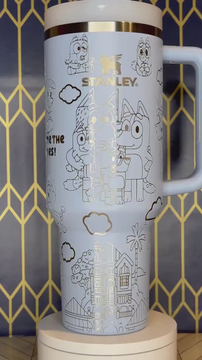 Bluey Themed Engraved Tumbler - Stanley Quencher 30/40oz