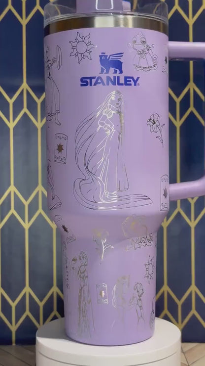 Tangled-Inspired Engraved Tumbler - Stanley IceFlow 30oz Flip Straw