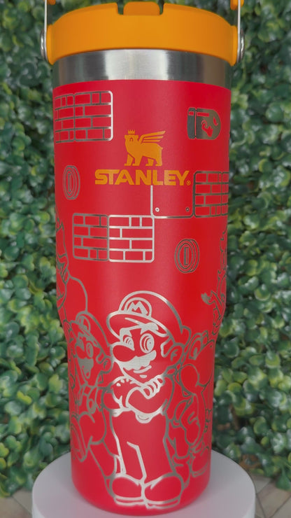 Super Mario Bros Engraved Tumbler - Stanley Quencher 30/40oz