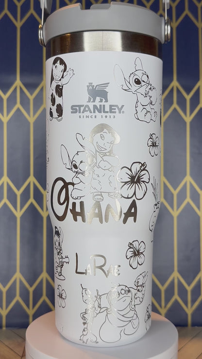 Lilo and Stitch Engraved Tumbler - Stanley IceFlow 30oz Flip Straw