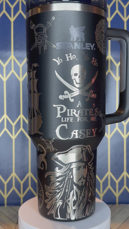 Pirates of the Caribbean Engraved Tumbler - Stanley Quencher 30/40oz