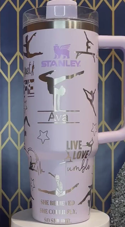 Gymnastics Engraved Tumbler - FrostBuddy Thicc and ToGo Buddy