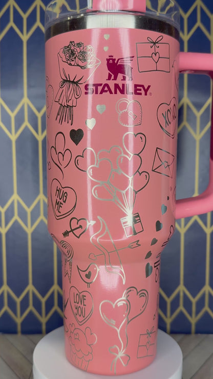 Vaso de San Valentín XOXO - Stanley IceFlow de 30 oz con pajita