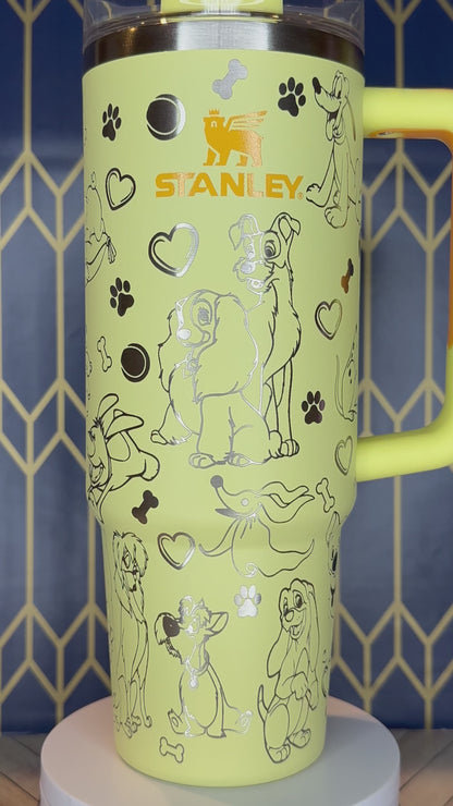 Disney Dogs Themed Engraved Tumbler - FrostBuddy Thicc and ToGo Buddy