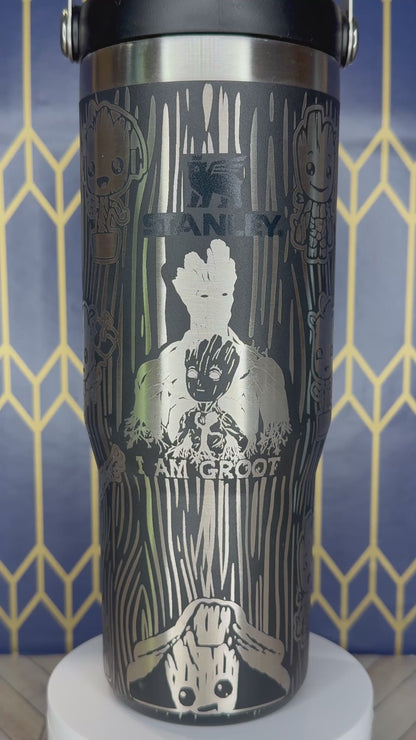 Groot Themed Tumbler - Stanley IceFlow 30oz Flip Straw