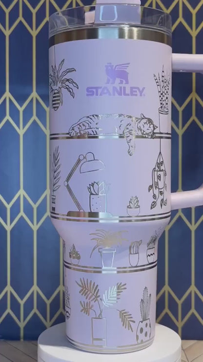Estantería caprichosa de gatos y plantas - Stanley Quencher 30/40 oz