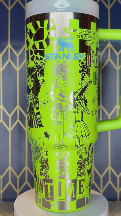 Vaso grabado de Beetlejuice actualizado - Stanley Quencher 30/40 oz