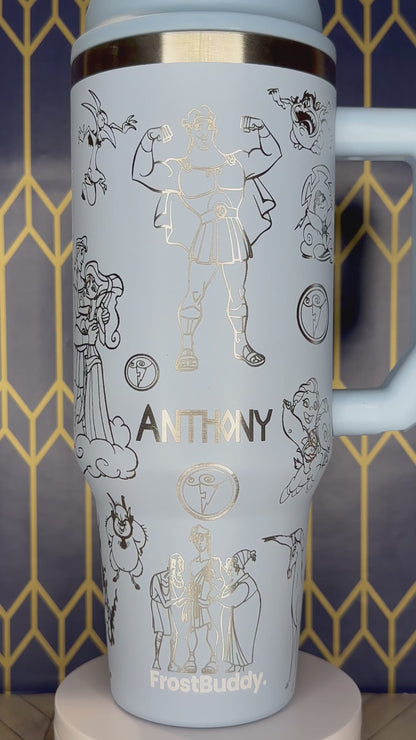 Legendary Hercules Movie Engraved Tumbler - FrostBuddy Thicc and ToGo Buddy