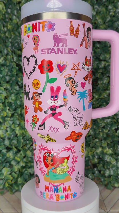 La Bichota UV DTF Tumbler – Karol G Inspired - Stanley Quencher 30/40oz