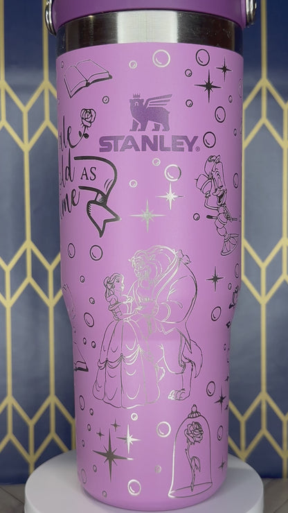 Beauty and the Beast Engraved Tumbler - Stanley IceFlow 30oz Flip Straw