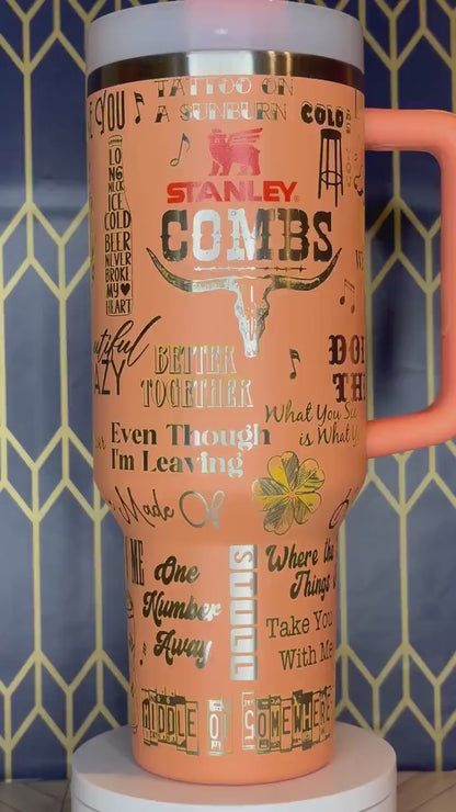La cerveza nunca me rompió el corazón - Vaso grabado - Stanley Quencher 30/40 oz